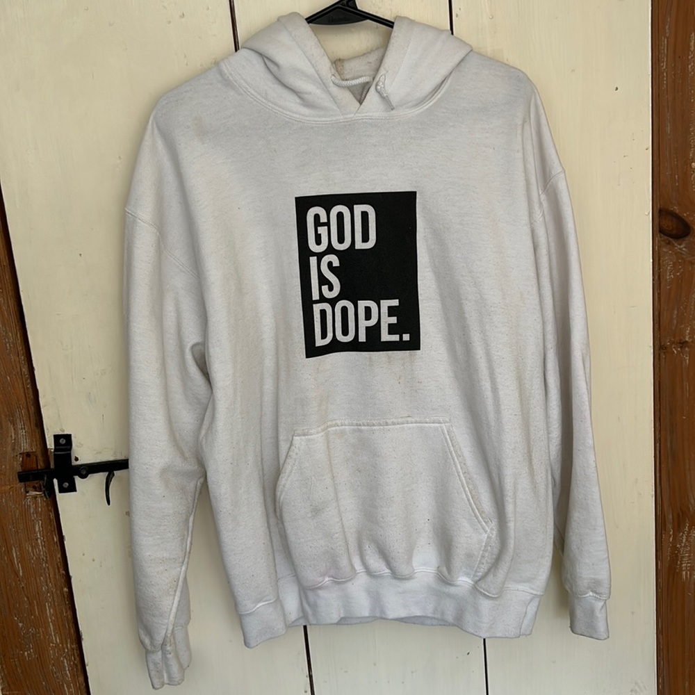 God Is Dope Medium White Sweatshirt